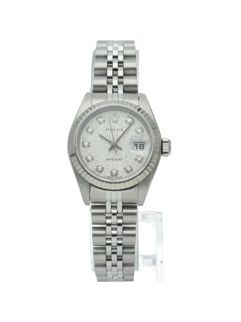 Rolex Datejust Watch Diamond Computer Dial Box 18k White Gold SS